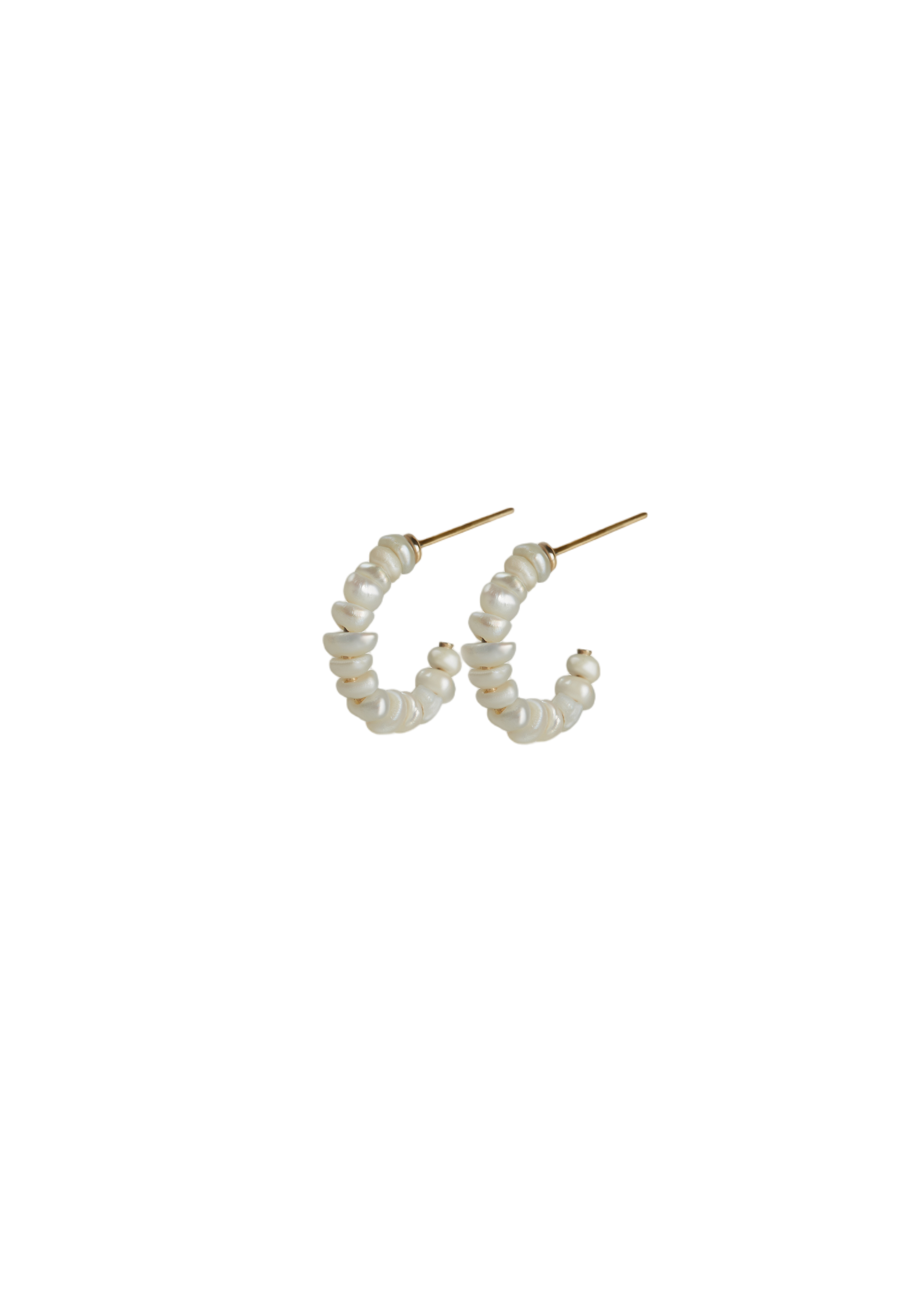 Biwa pearl hoop earrings